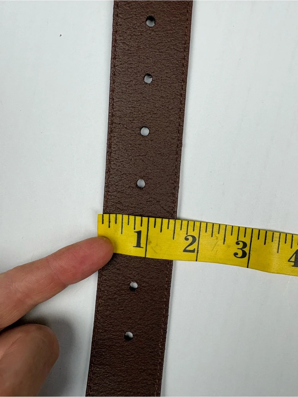 Columbia Men XL 42 44 Belt Brown Leather Silver Tone Buckle Adjustable Casual